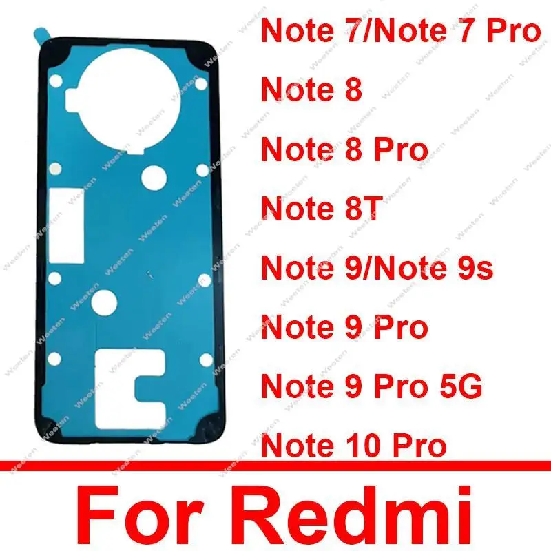 

Задняя крышка батарейного отсека, клейкая наклейка для Xiaomi Redmi Note 10 9 8 7 Pro 5G Note 9s Note 8T, клейкая лента для двери корпуса, запасные части