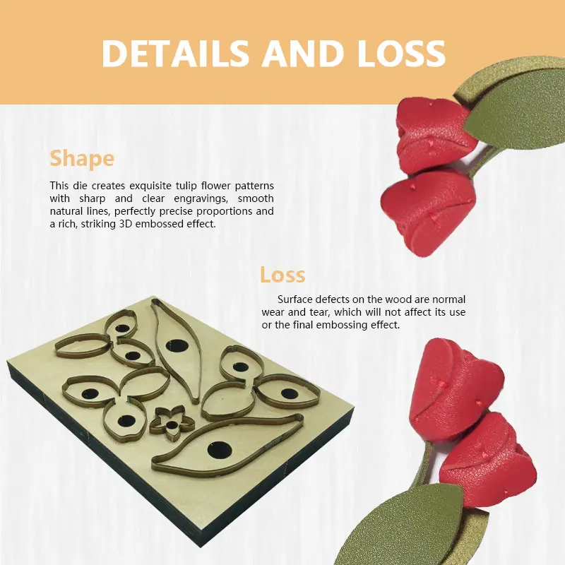 

Tulip Handmade DIY Leather Cutting Mold Durable Manual Embossing Tool Convenient Hand Punching