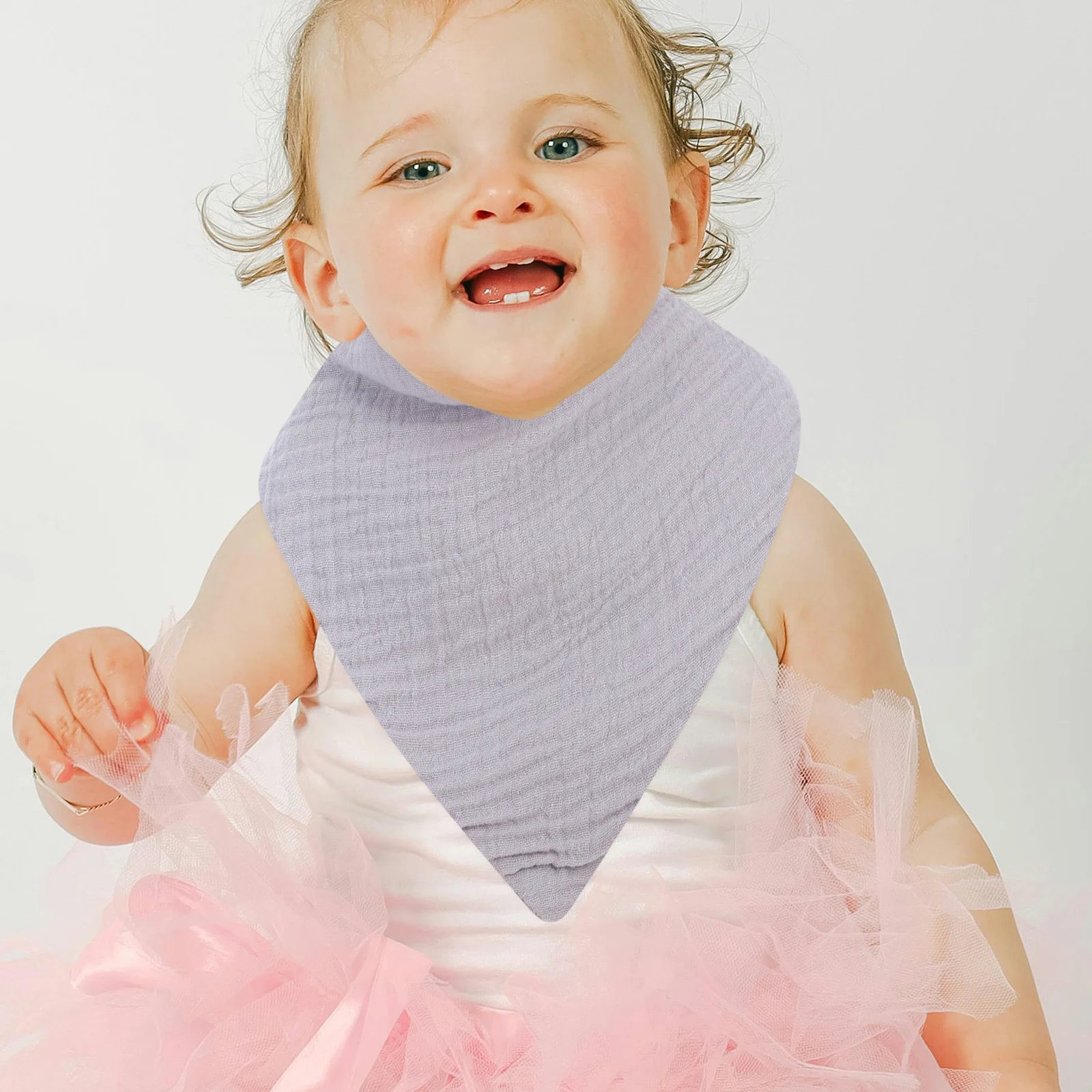 

2Pcs Thick Cotton Baby Drooling Bibs Triangular Adjustable Feeding Bandanas Newborn Toddler Supplies Triangular Baby Bibs