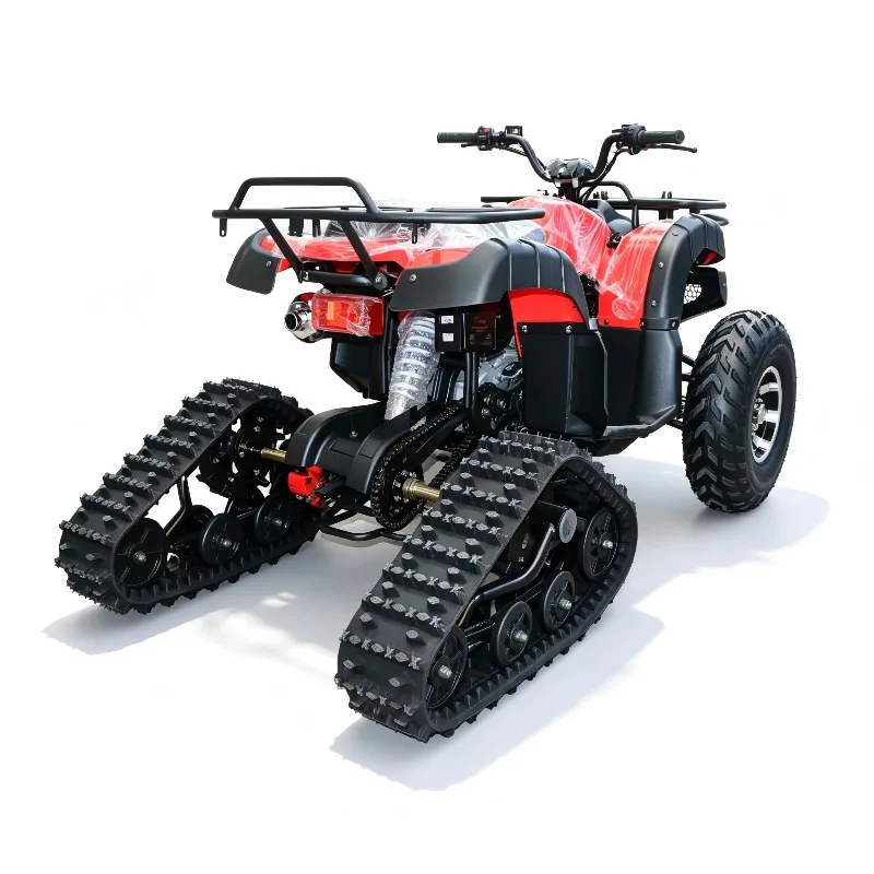 Custom 200cc Four-stroke Off-road Bike, Petrol-powered Single-seat Snowmobile, Sled, Tracks and Convertible Tyres