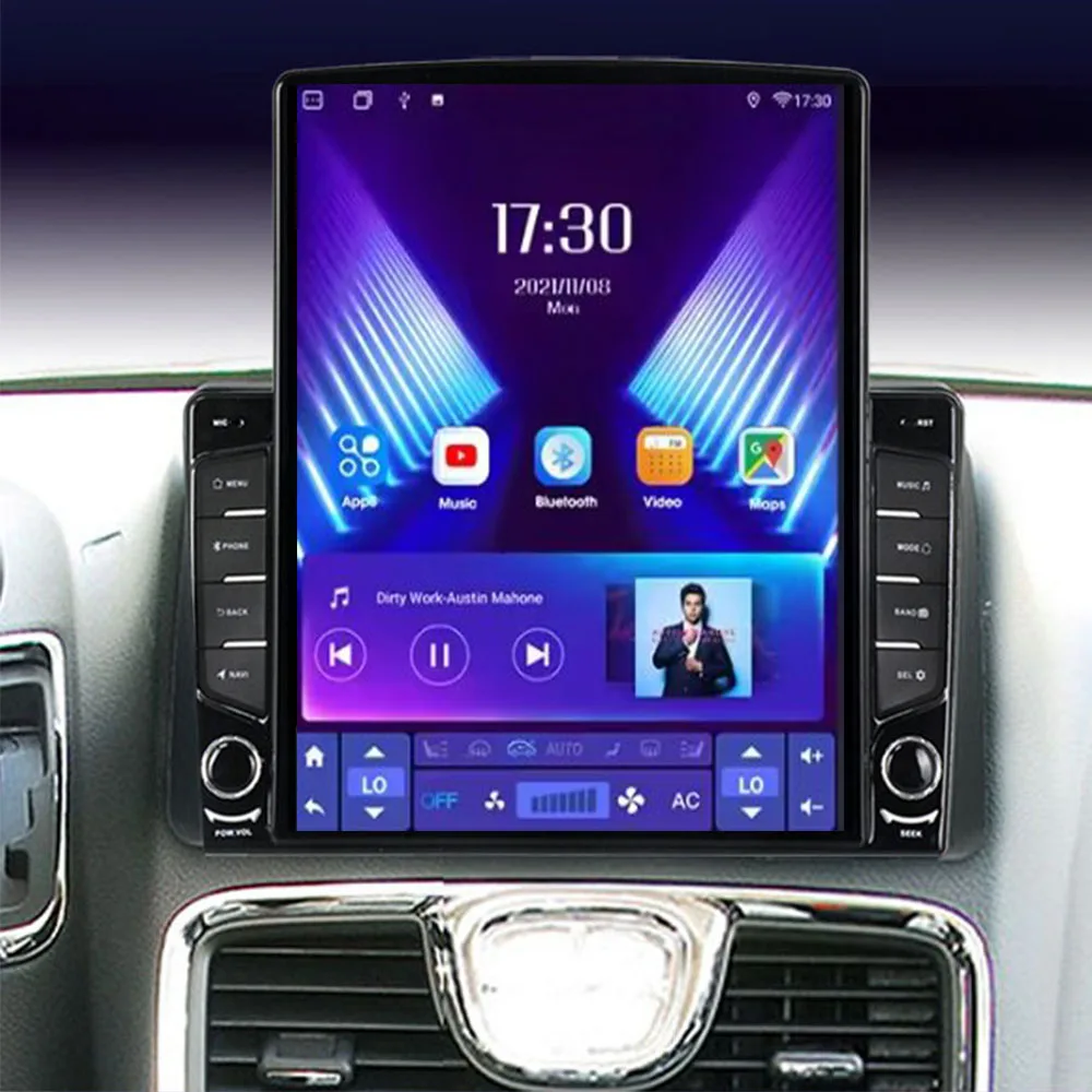 Автомобильный радиоприемник Android 14 Carplay Auto для Chrysler Grand Voyager 5 2011-2015 для Dodge Grand Caravan 2008-2020, GPS-мультимедийный плеер