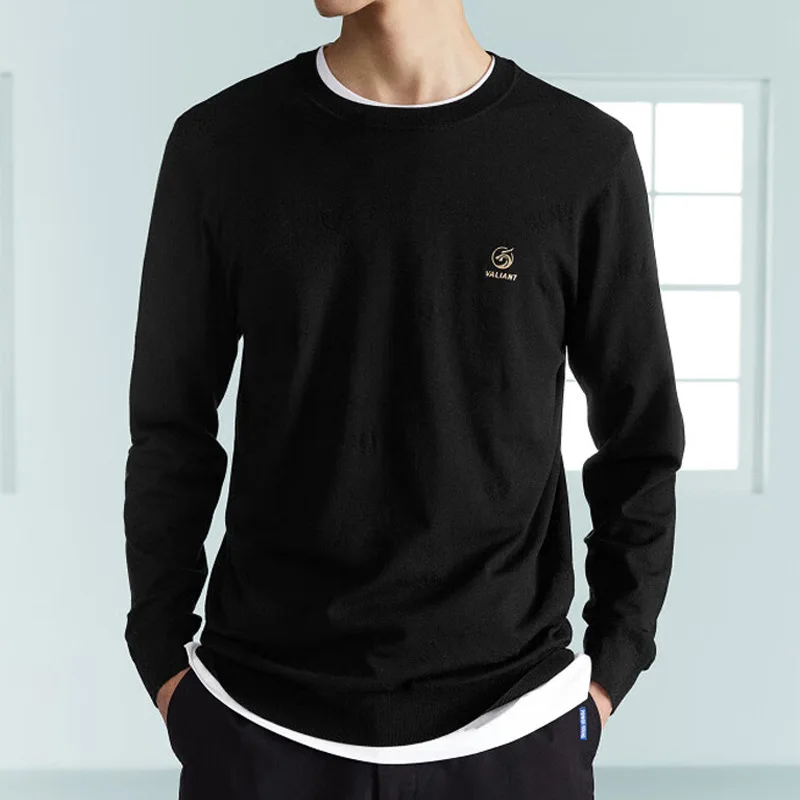 

Casual round Ne Knitted Sweater Long Sve Soft Men's Fce Winter Thiened Knitwear Comfortable Breathable Leisure Top