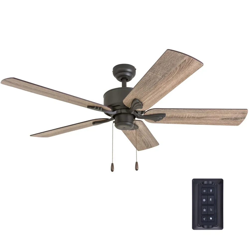 Prominence Home 50682-35 Glencrest Farmhouse 52-Inch Aged Bronze Indoor Ceiling Fan, Barnwood/Tumbleweed Blades