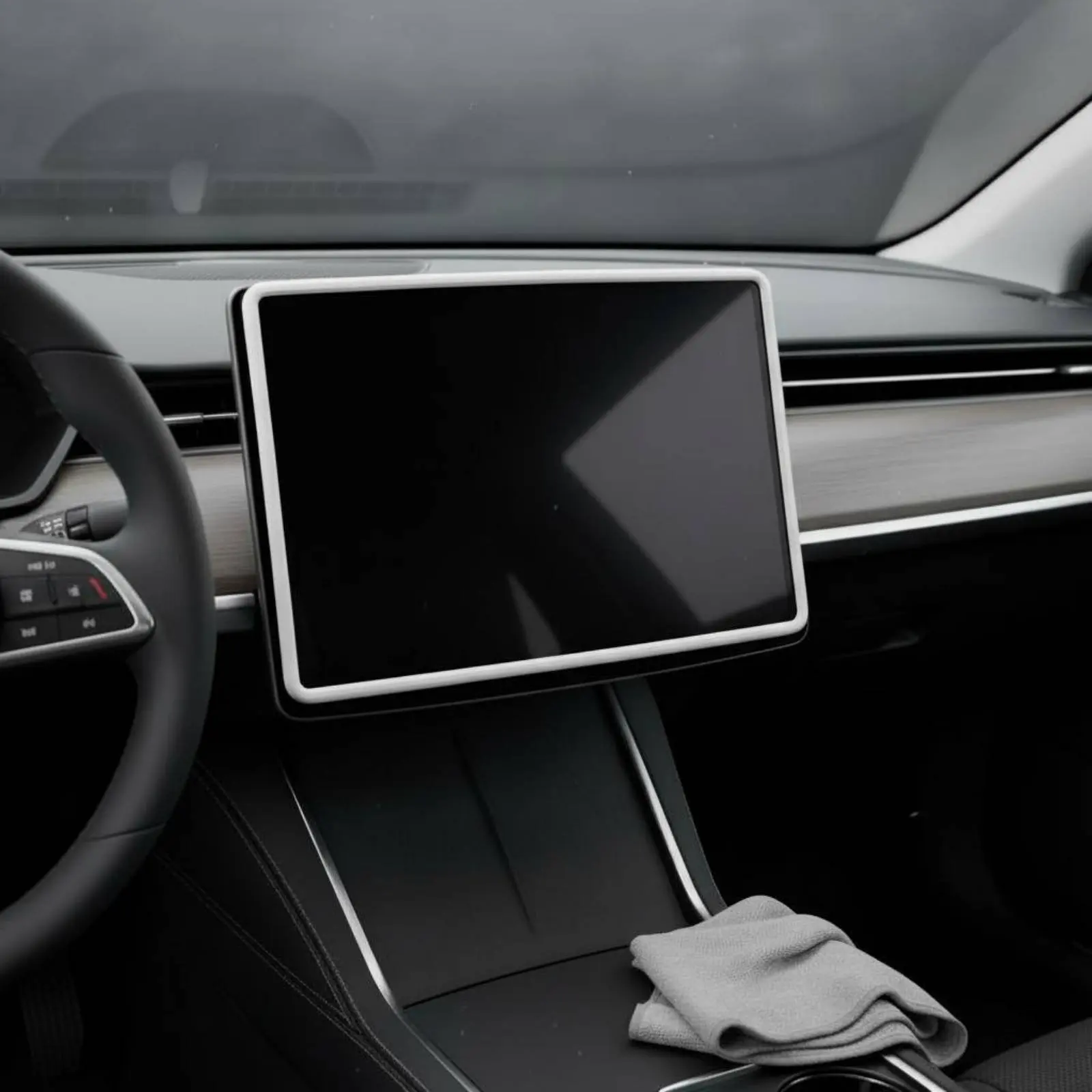 

Screen Border Protector Scuff Resistant Dashboard Screen Border Protector Silicone Display Bezel Non-Destructive Installation