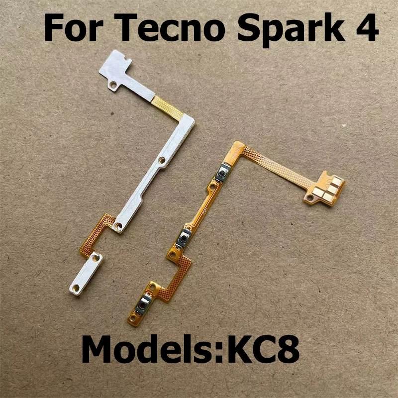 

New Power Button On Off Flex Cable Mute Volume Switch Connector For Tecno Spark 4 KC8 Ribbon Parts