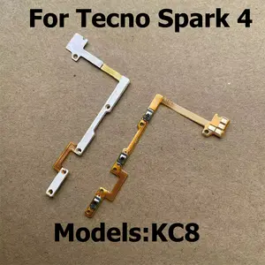Bilashmart BackShell Power Button On Off Flex Cable Mute Volume Switch Connector Tecno Spark 4 KC8 Ribbon Parts