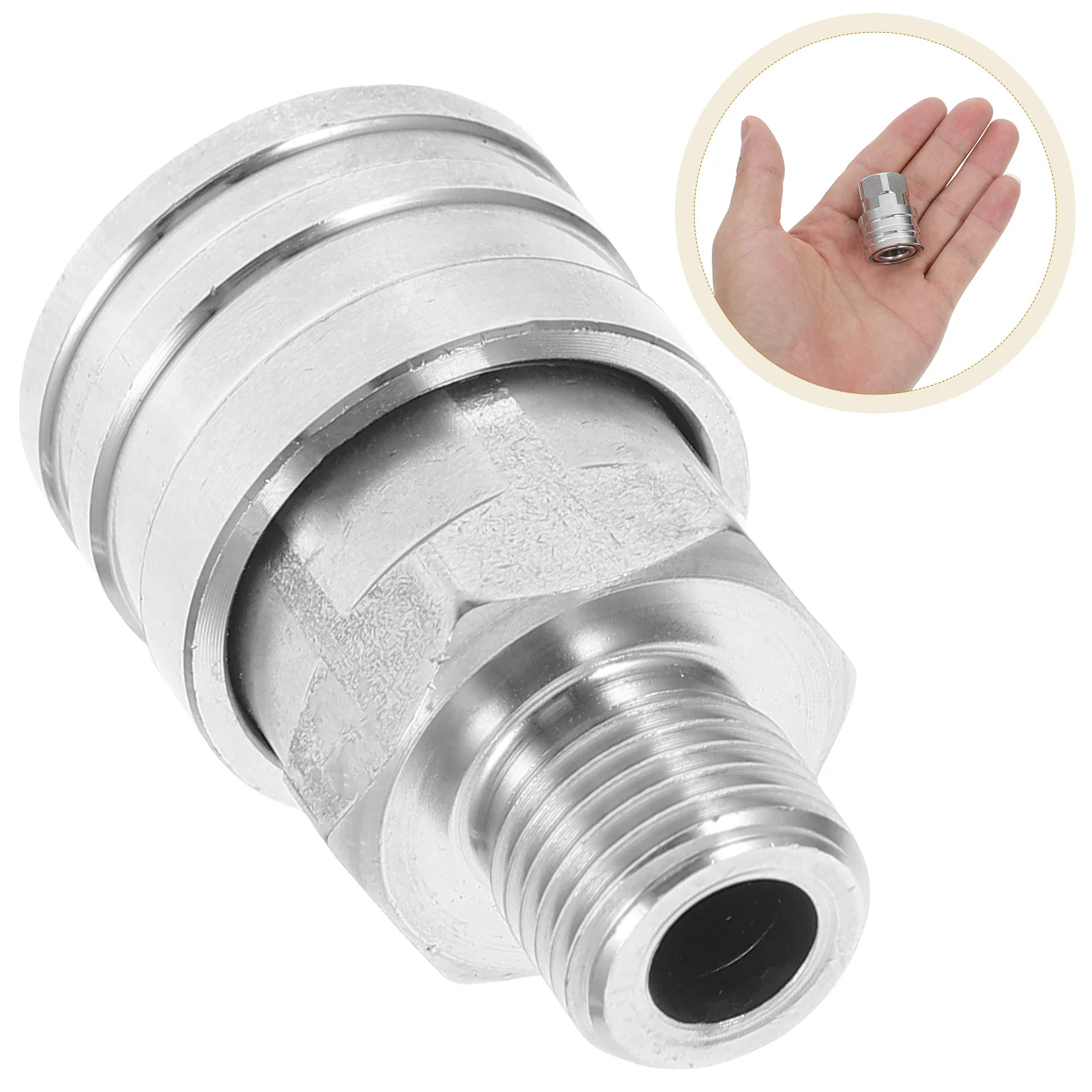 

1pc Stainless Steel Female Spray Connector 1/4 Thread Water Connector Garden Hose Adapter High Pressure Nozzle Tip Quick Connect