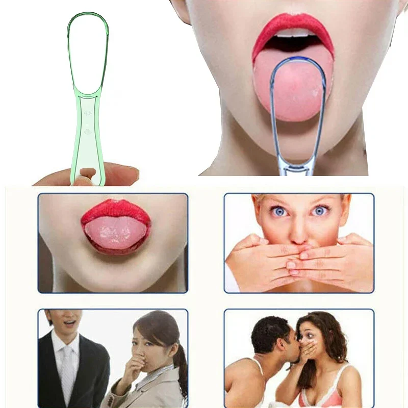 Tongue Scraper for Adult Reusable Tongue Cleaning Tool Food Grade Plastic Mouth Scraper Oral Hygiene Care Raspador De Lenguas