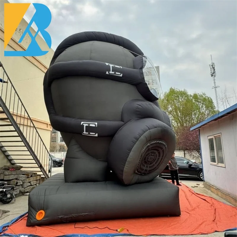 Customised Inflatable Advertising Giant Black Gas Mask Replica for Decor Rent Event Toy