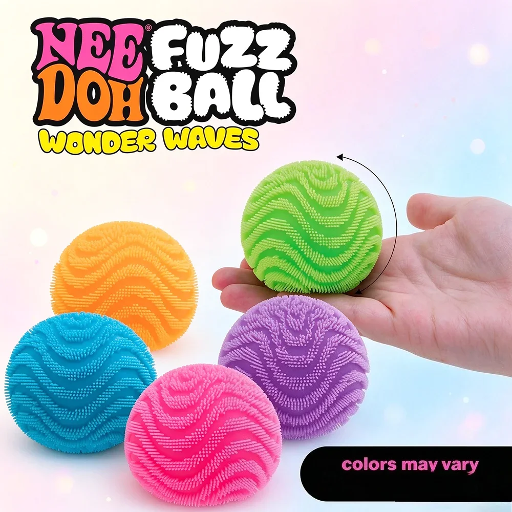 New Model NeeDoh Fuzz Ball Wonder Velvet Squeeze Fidget Toy Textured Stress Relief Fidget Ball for Kids Adults Toy