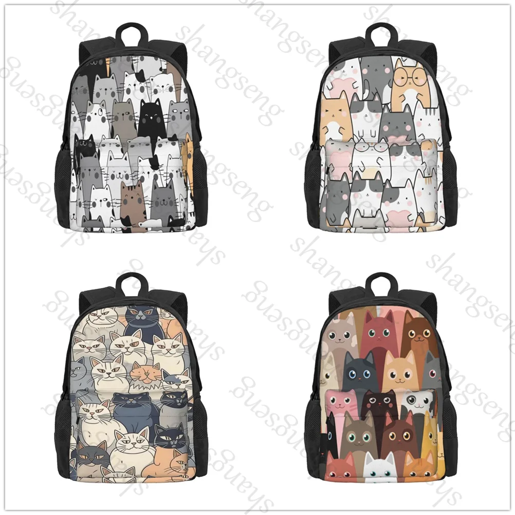 Cartoon cat pattern Backpack School Suitable for student holiday and travel backpack laptop USB Backpack