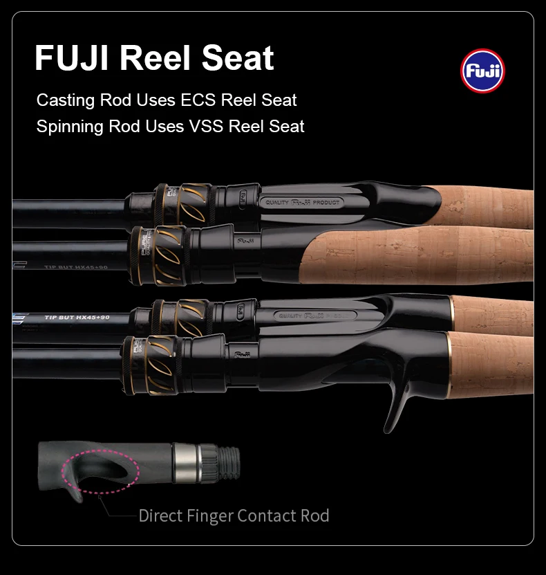 PURELURE DANCE S822H ML H Spinnrute für Bass High Carbon Long Throwing Angelrute im FUJI-Zubehör, Plus Spinnrolle – Detail 13