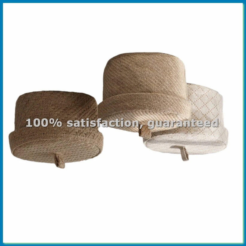 Wicker Seagrass Flower Pot Boxes Sundries Storage Baskets with Lids Weaving Snack Storage Box Wardrobe Table Round-ABHG