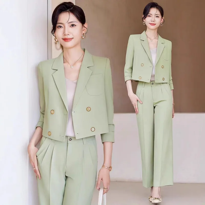 

Short Blazer Suit Elegant Feel2025New Spring and Autumn Casual Fashion Suit Formal Two-piece Set