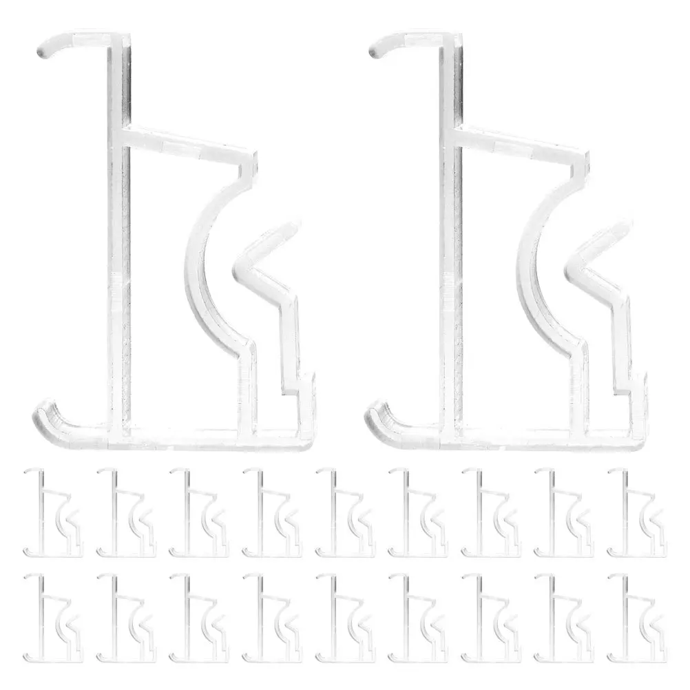 

20Pcs Clear Plastic Blind Valance Clips Easy Install Invisible Design Sturdy Material for Various Blinds Home Office Use