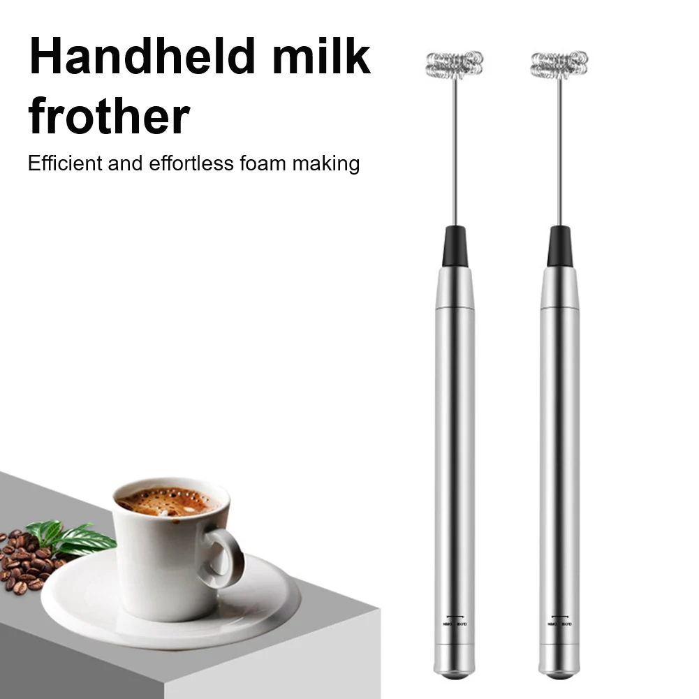 

Mini Milk Frother Handheld Electric Foam Maker Battery Operated Stainless Steel Drink Mixer Blender for Cappuccino Hot Chocolate