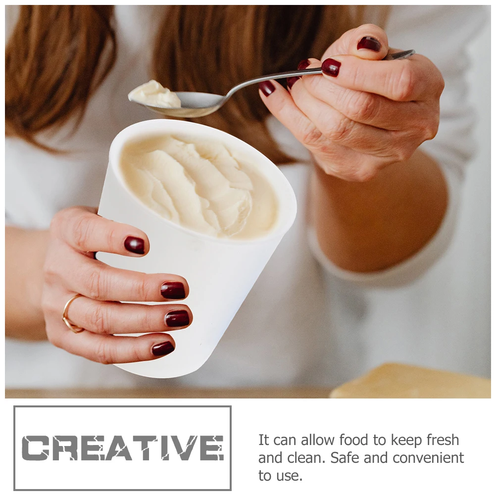 

2Pcs Multifunctional Ice Cream Containers with Lids Stackable Design for Homemade Dessert Storage Kitchen Cup