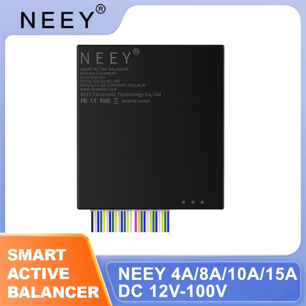 NEEY 4A 8A 10A 15A 24S Smart Active Balancer BMS Equalizer Li-ion LiFePo4 LTO 3S-24S 36V 48V 60V 24V Battery energy equilibrium