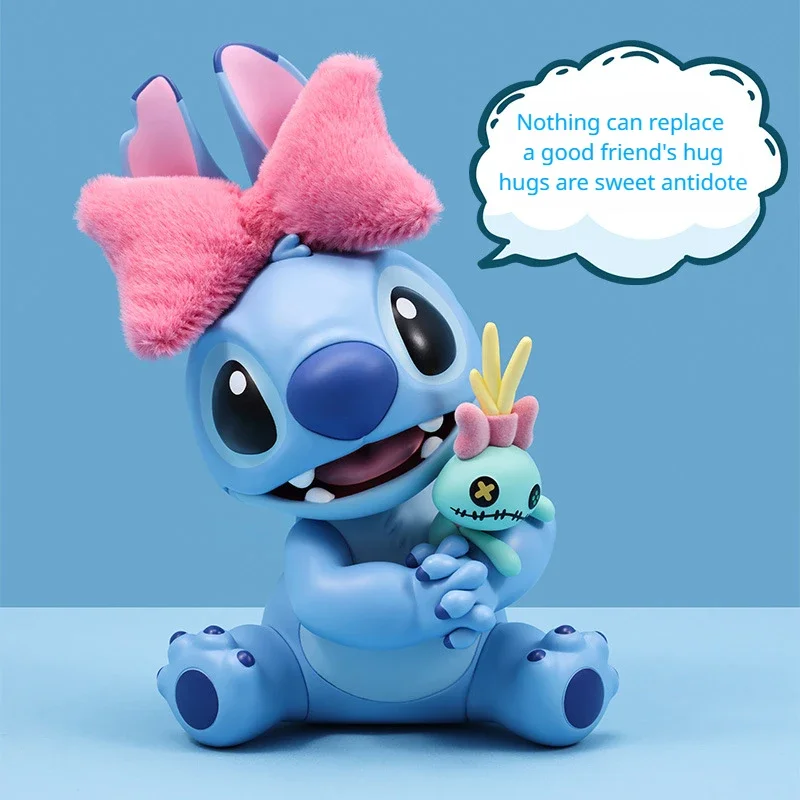 MINISO Disney Lilo & Stitch Model słodka ozdoba do przytulania dekoracja zabawki dla dzieci Anime peryferyjne prezent urodzinowy figurki zabawkowe