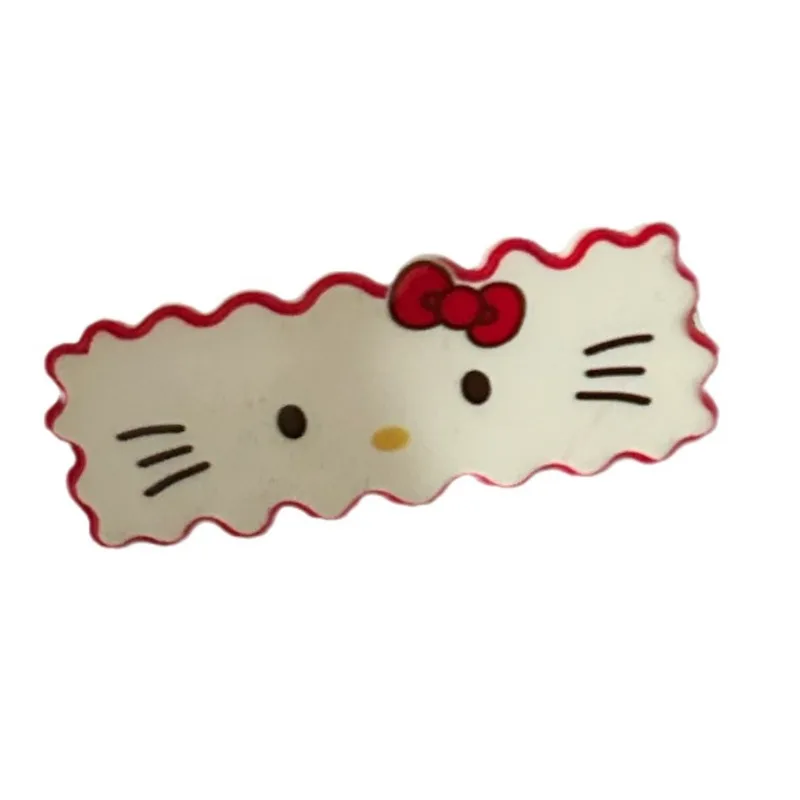 Miniso Sanrio Cute Wavy Long Cat Hairpin Japanese Sweet High-value Girl Side Duck Bill Clip Hairpin Jewelry Hair Accessories