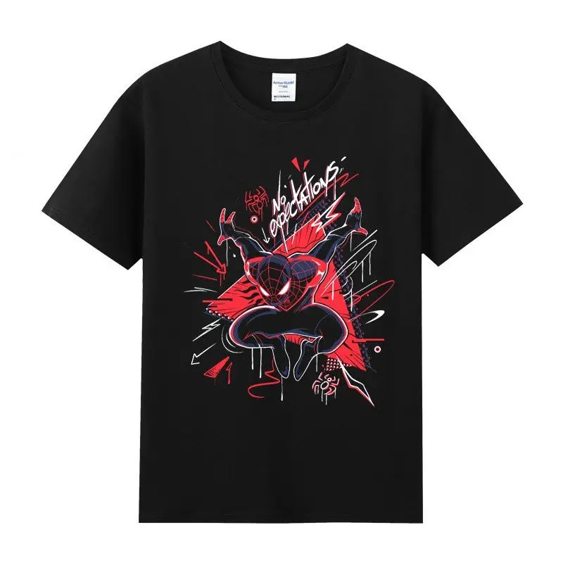 

Spiderman Unisex T-shirt Superhero Summer Men's Wear New Short Sleeve Street Style Top T-shirt High-quality Rest Sports Top