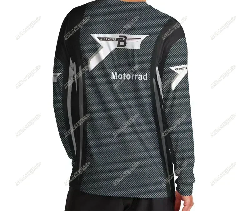 For BMW Motorrad K1600B Long T-shirt Black Sport Racing Motorcycle Travel Riding Summer Men's Quick Dry Breathable Anti-UV