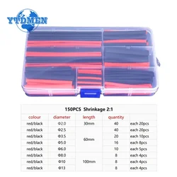 150pcs Insulation Heat Shrink Tube Shrink Wrapping, Heat Shrinkable for Cables Thermoresistant Tube 2:1 Shrinking Tubing Kit