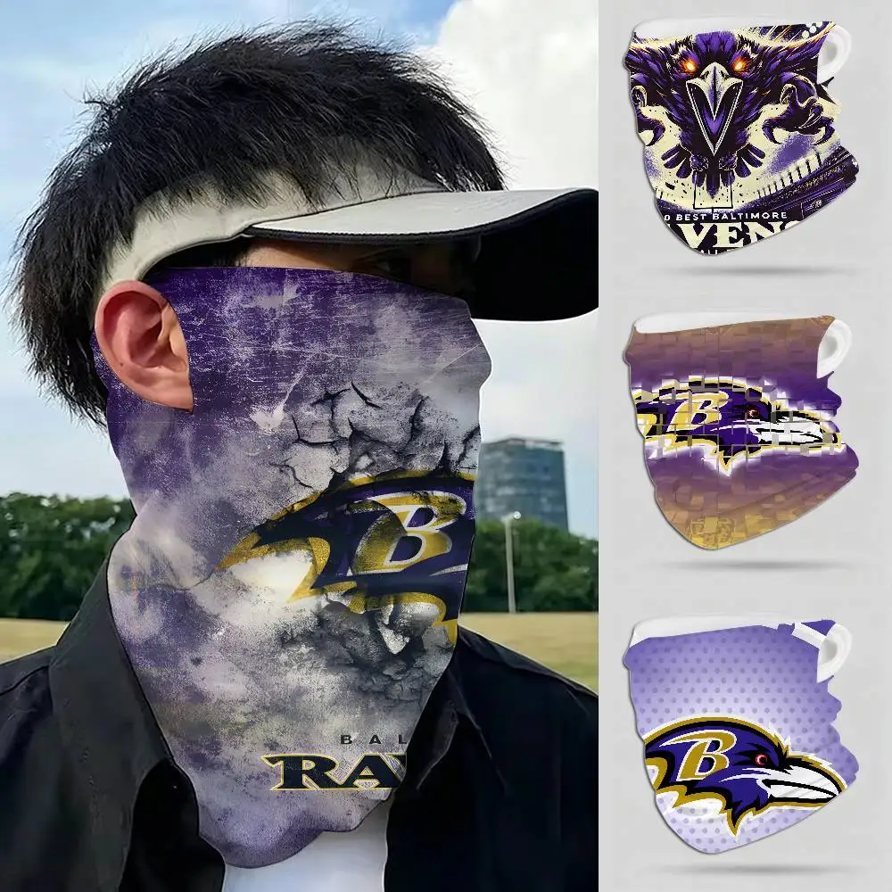 B-Baltimore Ravens Bufanda transpirable con máscara facial y protector de cuello para deportes al aire libre, esquí y ciclismo