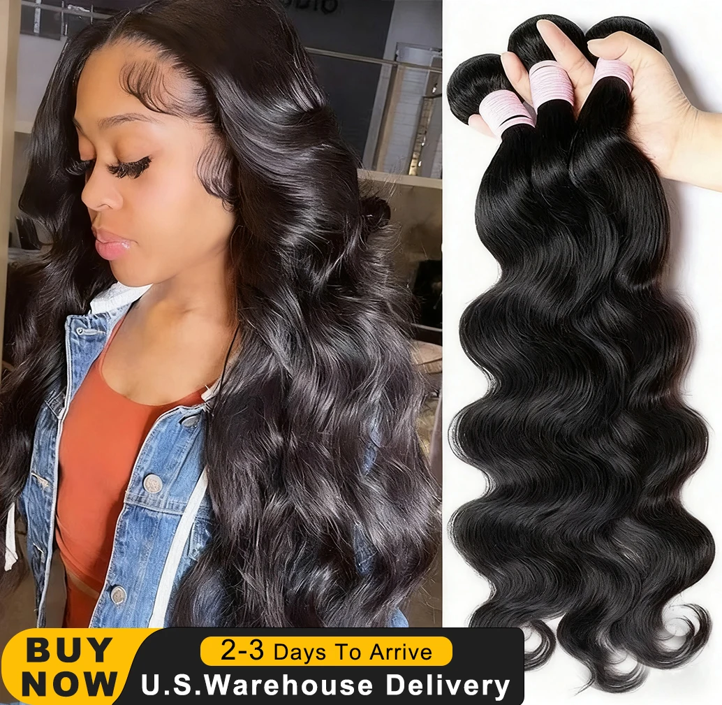 15A 30 40 Inch Body Wave Human Hair Bundles 100% Virgin Brazilian Weaving Natural Hair 2 3 Bundles Raw Hair Weave Extensions