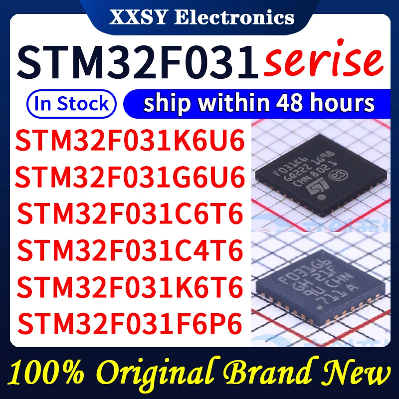 

STM32F031K6U6 STM32F031G6U6 STM32F031C6T6 STM32F031C4T6 STM32F031K6T6 STM32F031F6P6 В наличии 100% оригинал и новый