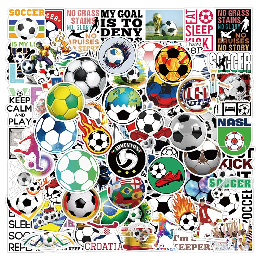 10/30/50PCS New Cartoon Soccer Sports Personalized Creative Sticker GuitarComputer Phone Skateboard Waterproof Sticker Wholesale