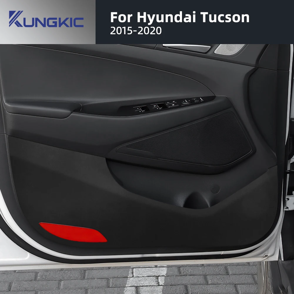 

Кожаный карбоновый коврик для двери Hyundai Tucson TL 2015 2016 2017 2018 2019 2020 LHD RHD, аксессуары для внутренней отделки автомобиля