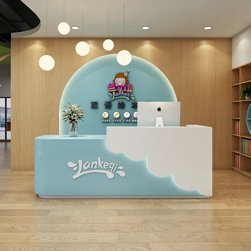 مكتب مكتب أنيق، مكتب استقبال أمامي، ملابس تصفيف الشعر، أثاث جمالي، طاولة مكتب تصفيف الشعر، مركز تجميل #2