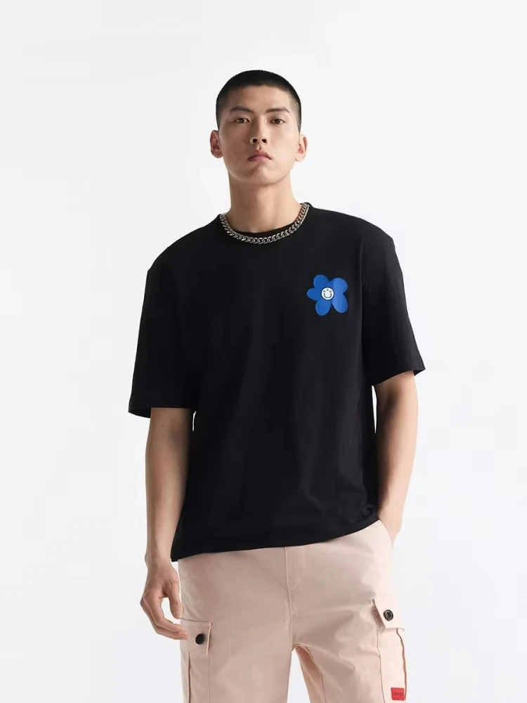 

2025 Summer Fashion Men T Shirt Casual Trendy Shorts Sleeve Breathable Quick Drying T Shirt Sport Loose 100%Cotton Brand Tees