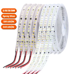 220V Dwurzędowa taśma LED 240LEDs 5M 10M 15M 20M 50M 2835 120LEDs Jednorzędowa elastyczna taśma LED Taśma samoprzylepna Światło linowe