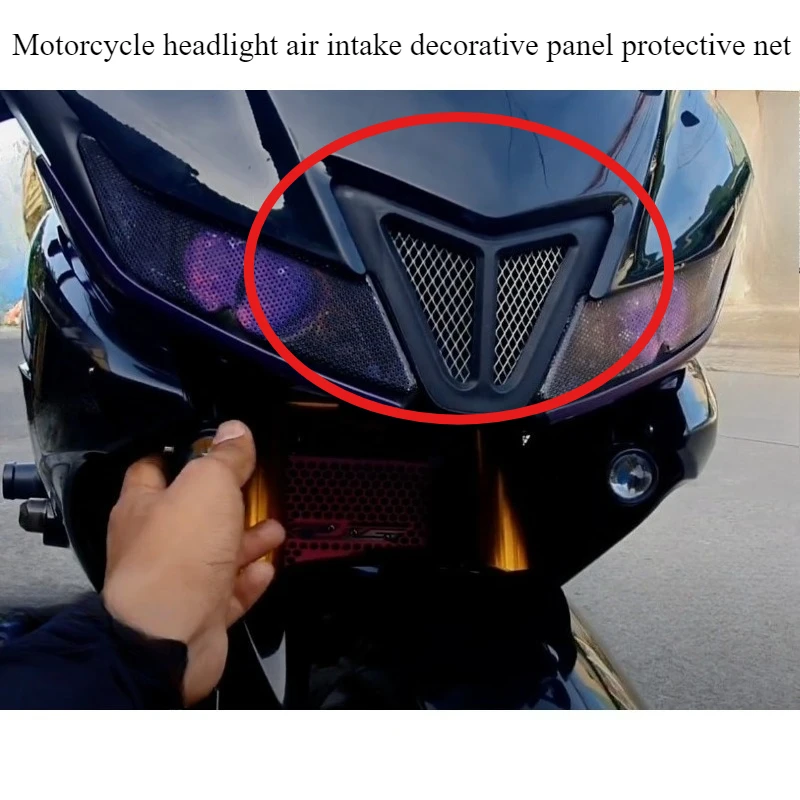 Motorcycle modification parts front headlight air inlet decorative sheet protective net suitable for Yamaha YZF R15 V3 2017-2020