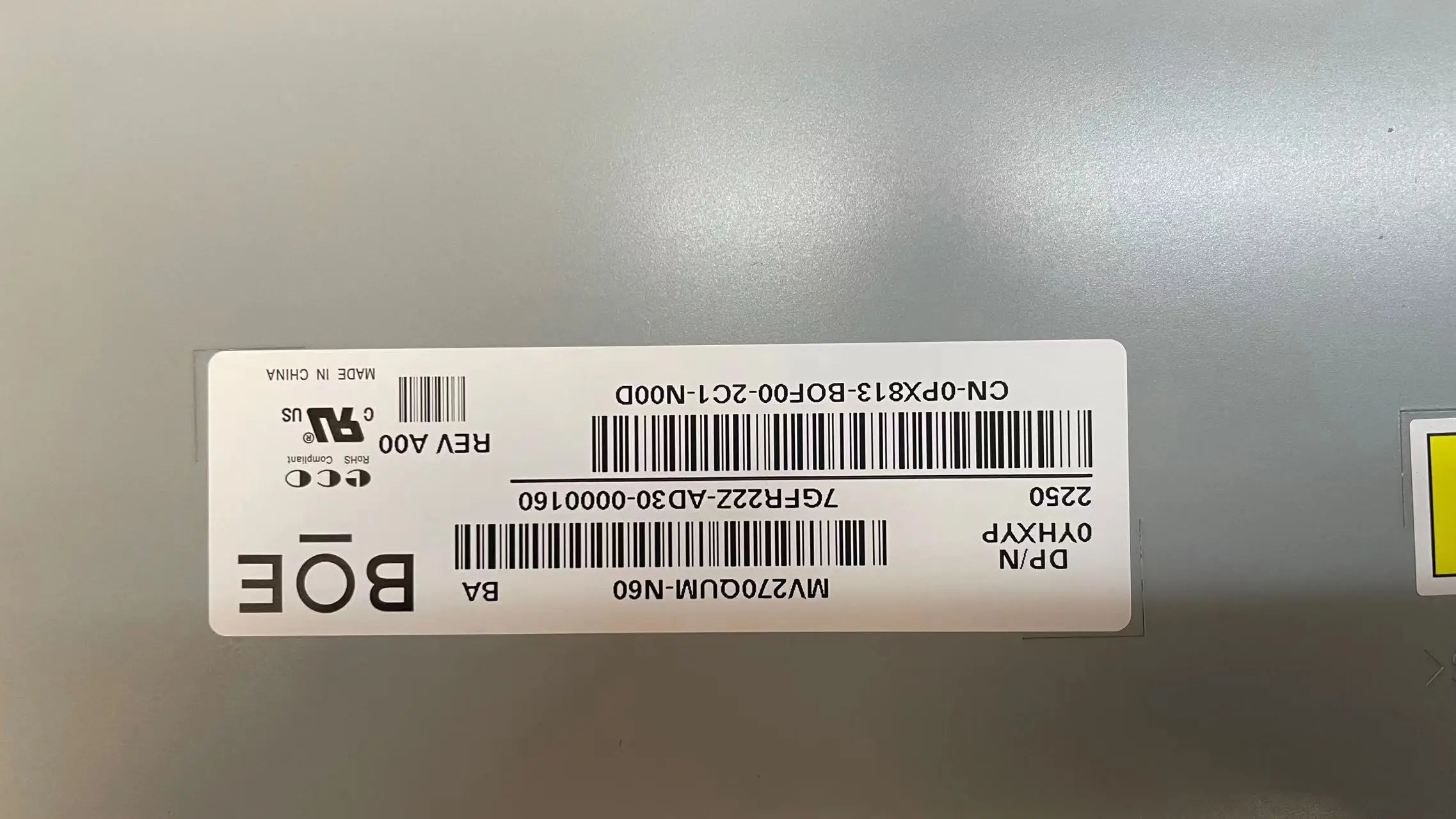 Imagem -04 - Original Nova Tela Lcd 4k Mv270qum-n10 N20 N21 N30 N31 N40 N41 N50 N51 N52 N60