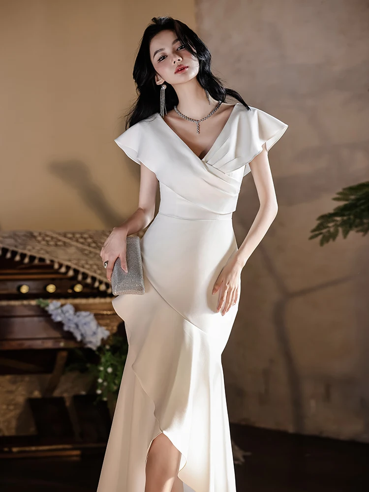 

Ele White Evening Dr for Women Important Ocns Stunning Beautiful High-End Luxury mat New 2025 Sle