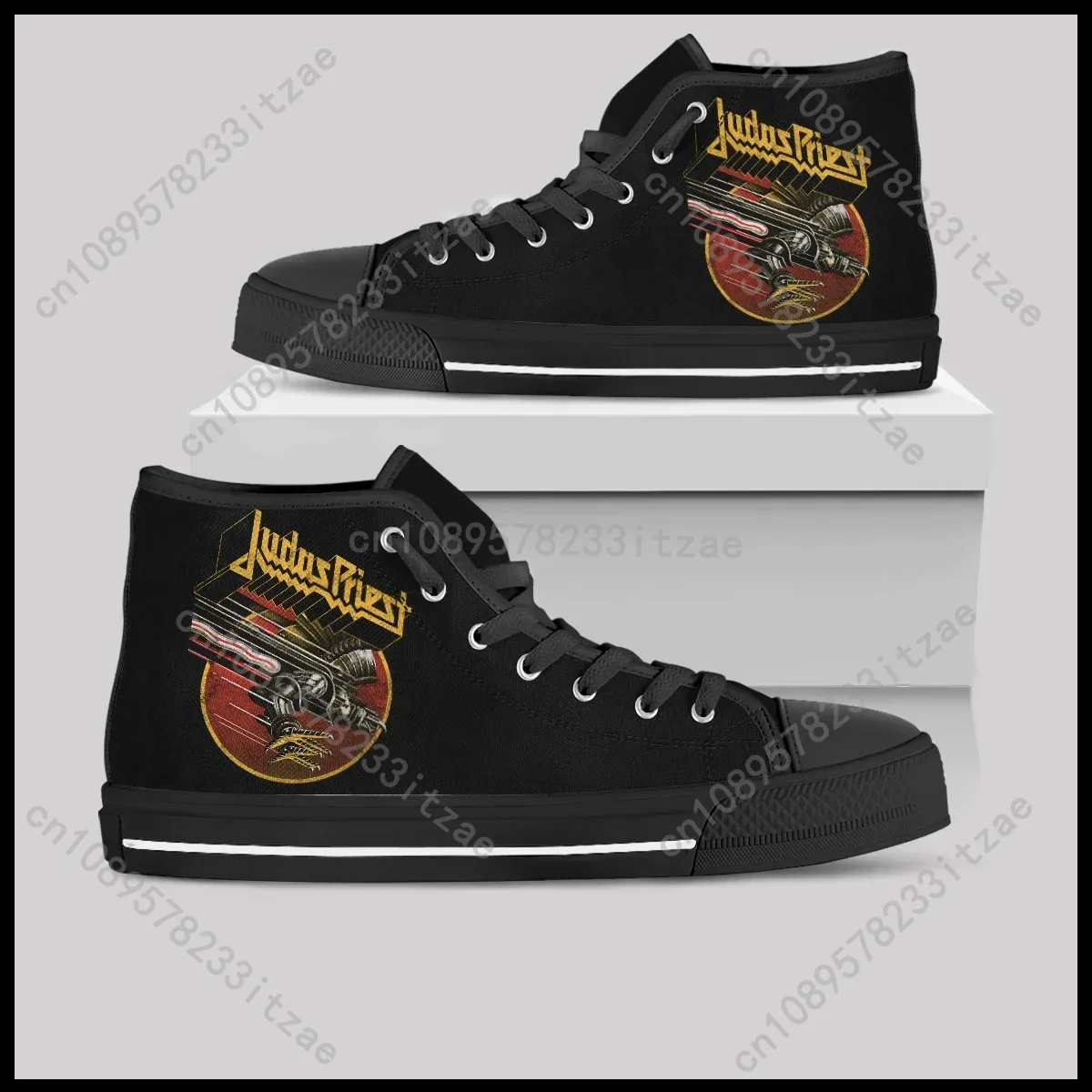 

Hot Summer Judas Priest Fans Arrive Fashion Lightweight High Top Canvas Shoes Men Women Fashion Casual Shoes Breathable Sneakers