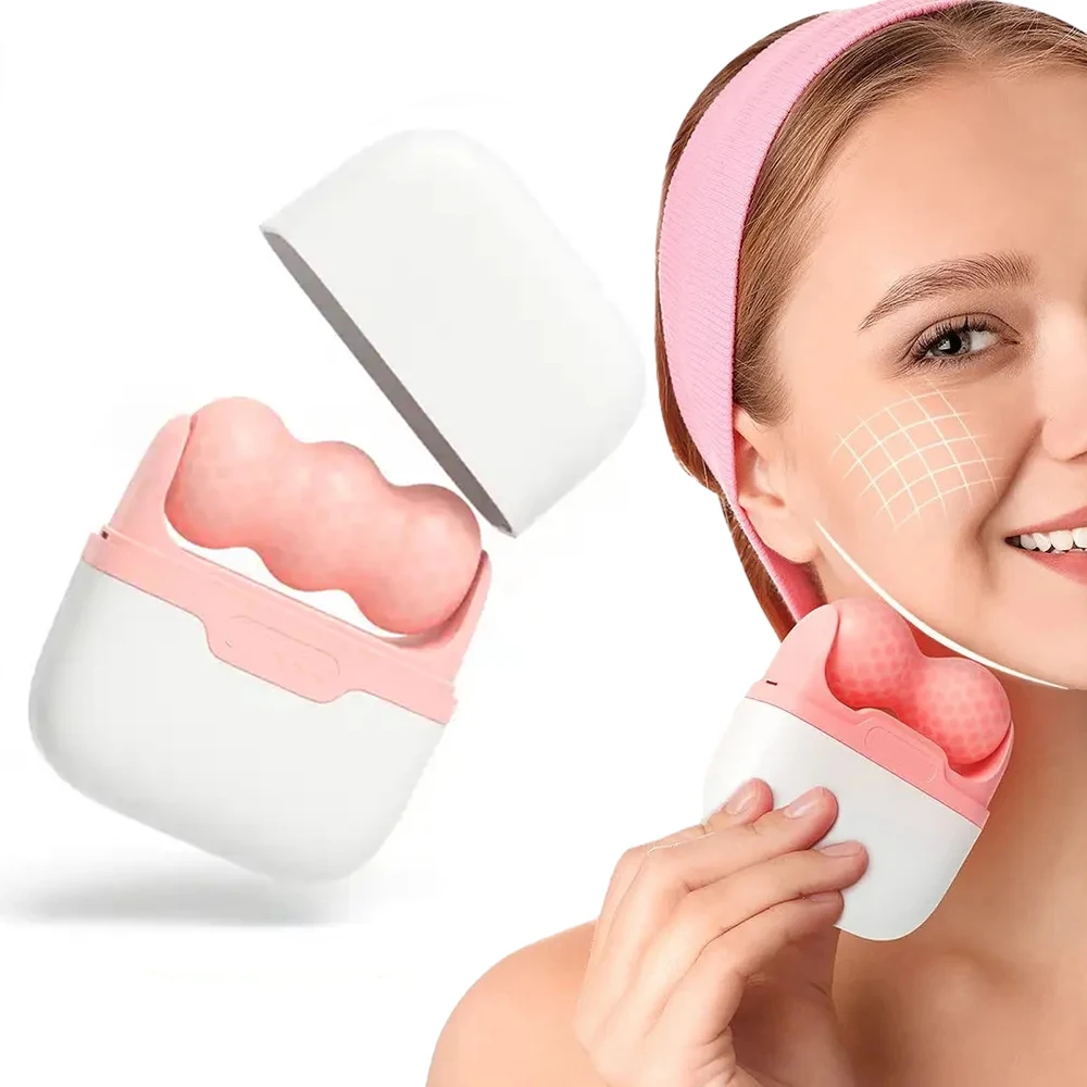 ICE ROLLER Facial Massager Cool Skin Lifting Double Head Tool Face Lift Roller Pain Relief Face Skincare Beauty SOICY S30