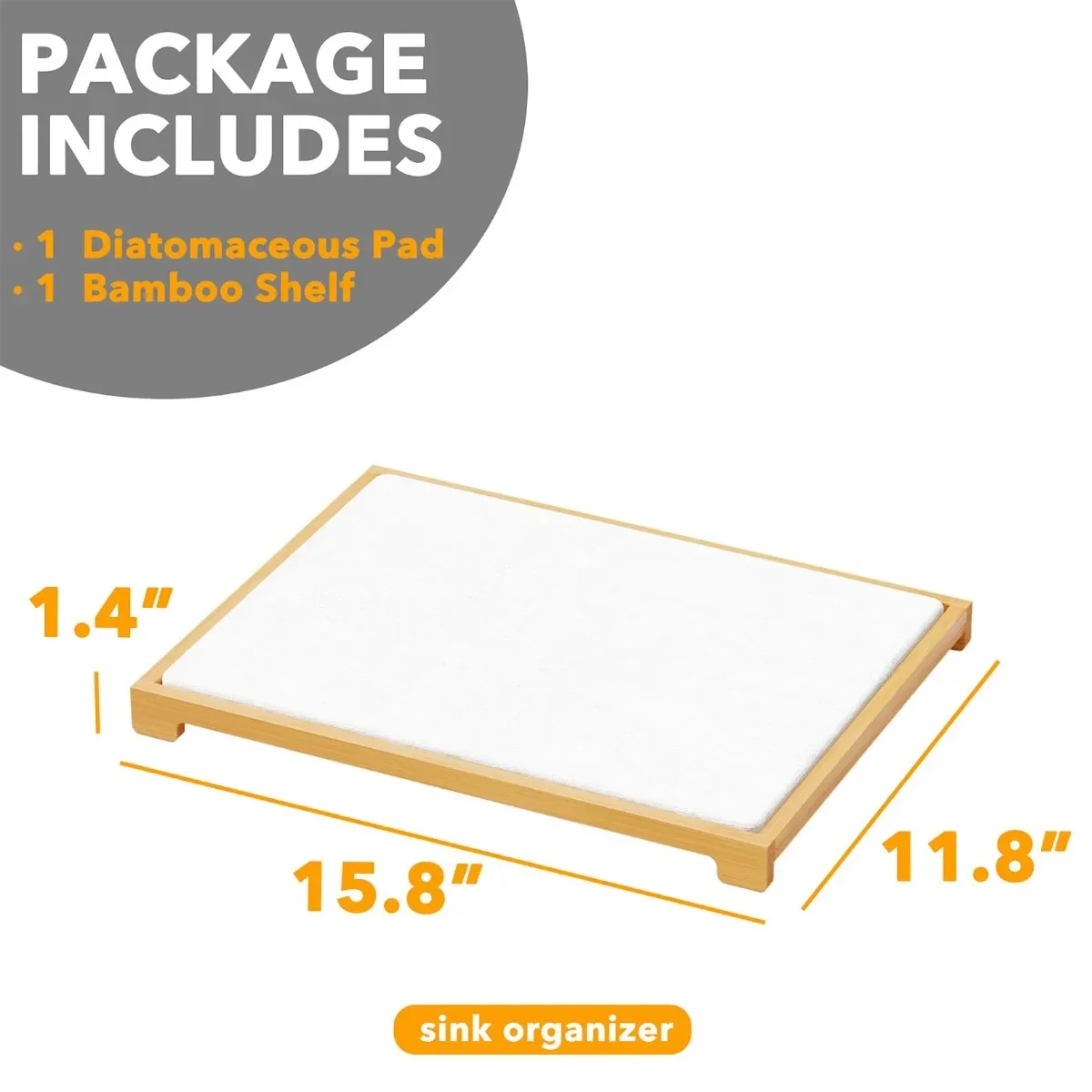 yesDiatomaceous Earth Drying Mat Kitchen Sink Pad Fast Absorbent Countertop Protector Bamboo Rack Eco Friendly Organizer