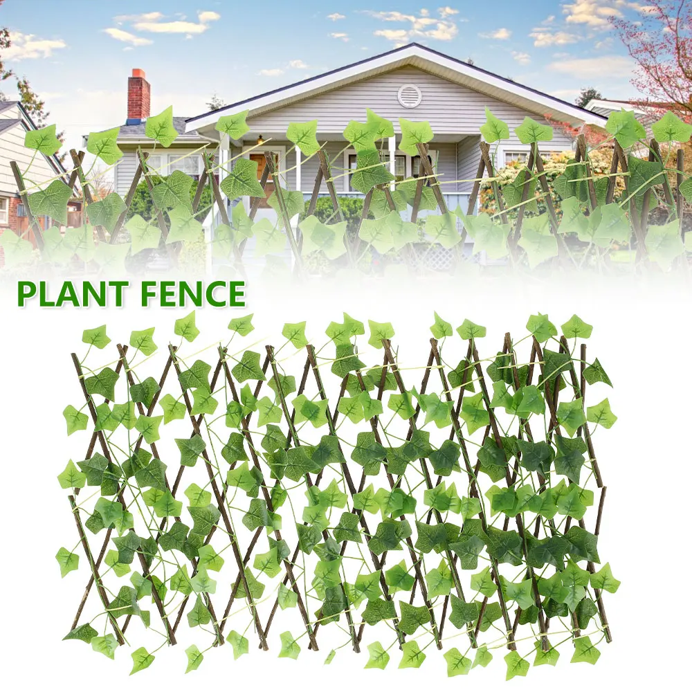 Artificial Leaf Privacy Fence Faux Plants Ivy Fence Hedge Expanding Trellis Screening Screen Wall Garden Decor Buildings