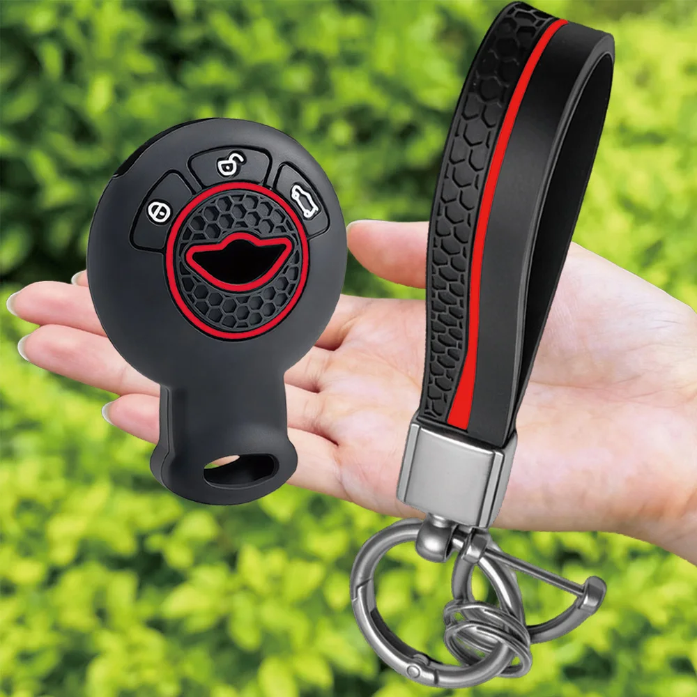 For BMW Mini Cooper Clubman Countryman Paceman Roadster R56 R57 CAS3 Flexible Remote Fob Case With Wrist Strap And Key Ring