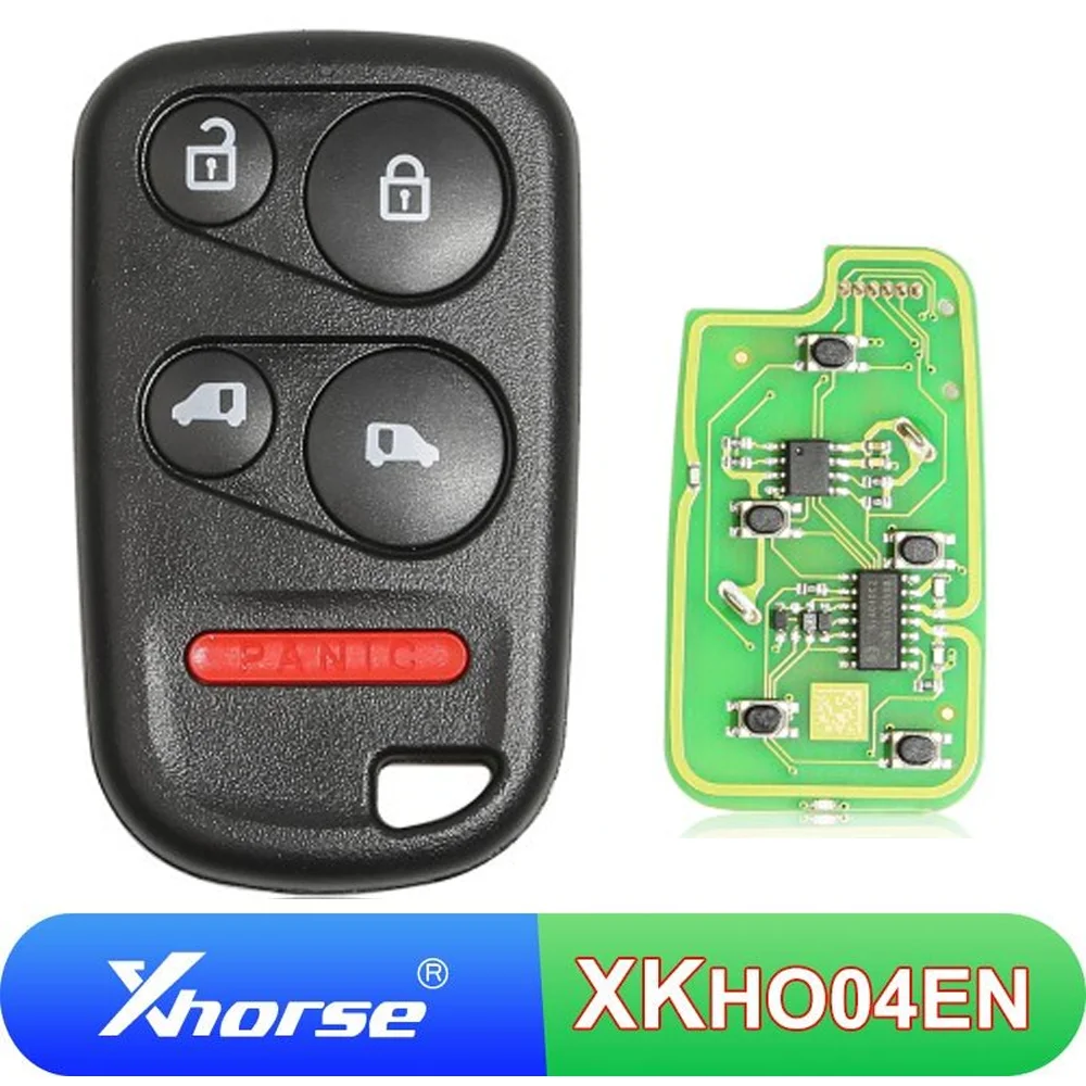 XKHO04EN Xhorse XK Chiave telecomando automatica cablata VVDI Chiave per auto 4 + 1 pulsanti Sostituzione universale Flip Chiave per auto Fob per Honda