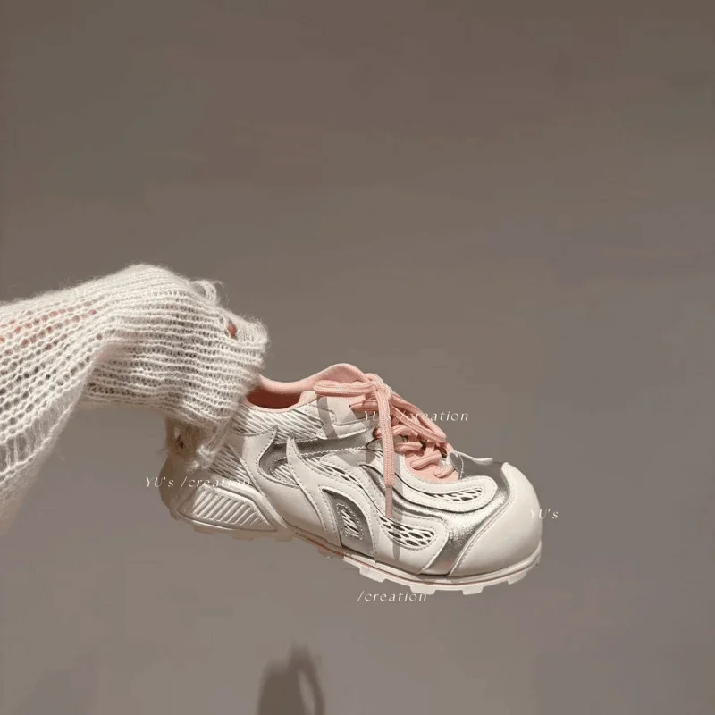 Women's Thick-Soled Dad Sneakers Big Toe Shoes Lightweight Soft Sole Casual Sports Shoes Mesh Breathable Forrest Gump Shoes