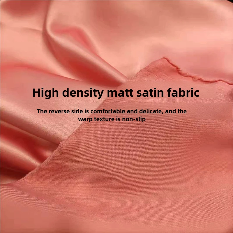 

Атласная ткань высокой плотности, матовая, однотонная, по метрам, для одежды, подкладка, платье Ханфу, свадебное шитье своими руками, мягкая ткань, удобная красная