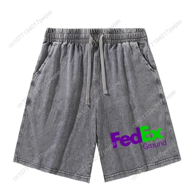 FedEx impresso patternshorts homem mulher adolescente retro calças curtas vintage algodão elástico macio praia shorts calças personalizadas