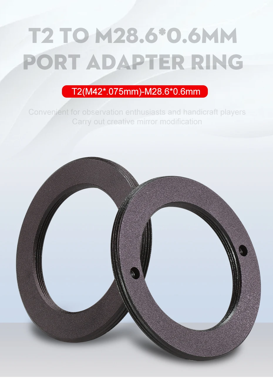 Datyson T2-M28.6 Gewinde-Adapterring für astronomische Teleskopfilter, passend für ASI-Kameras, zum Anschluss an 1,25-Zoll-Filter – Detail 1