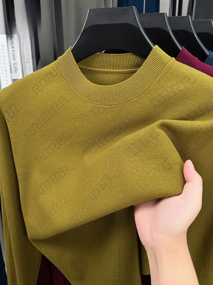 

Rn Мужская удобная модная трикотажная круглая футболка Ne Thin Long Sve Base irt Busin Casual Sle