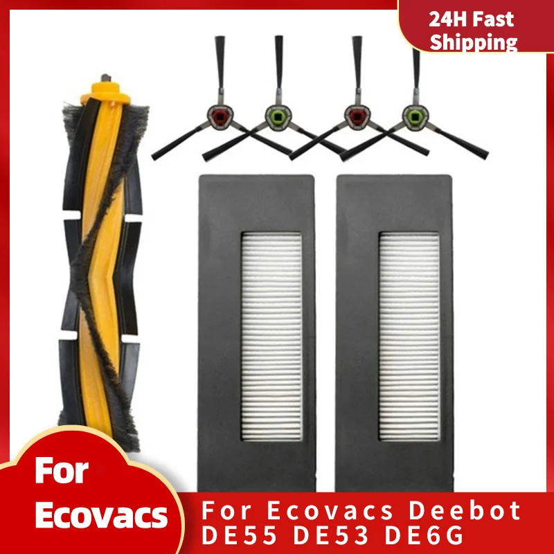 Vacuum Filter Replacement Kit For Ecovacs Deebot DE55 DE53 DE6G Vacuum Cleaner Side Brush Hepa Filter Brush Roller